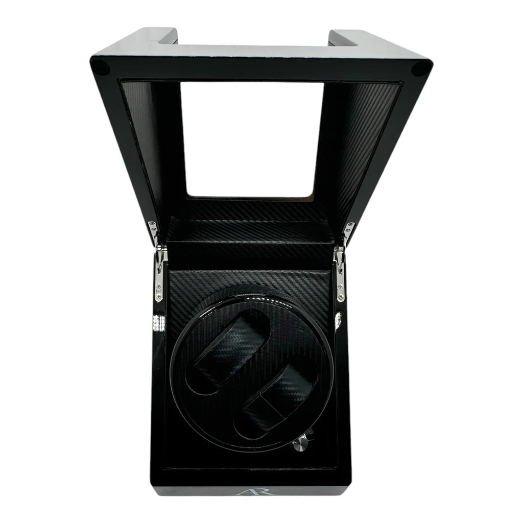 MACHER Black 2pcs automatic watch winder box (Carbon fiber guts) - Performance Driven Racing Timepieces - Richard mille, jacob&co homage Watches
