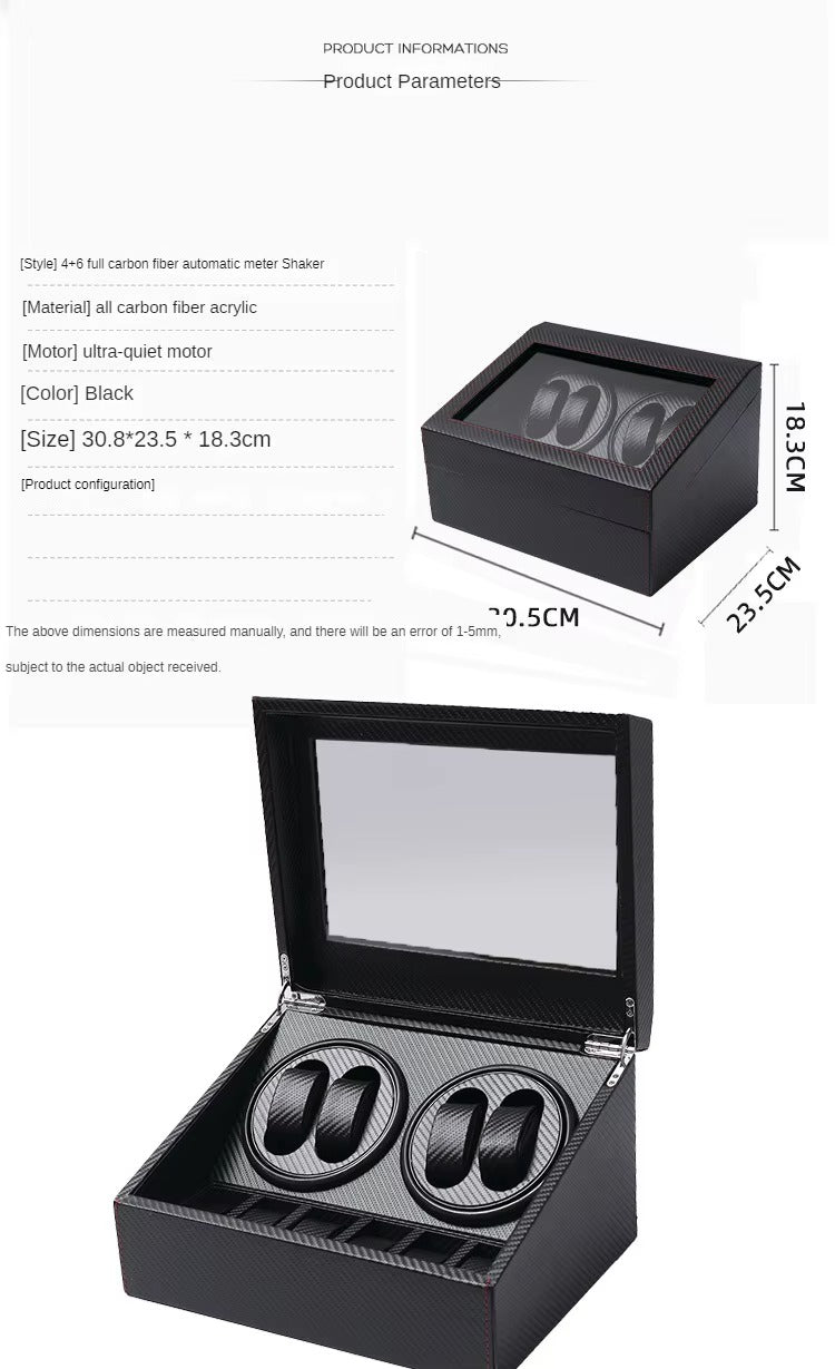 MACHER Carbon fiber 4pcs automatic watch winder box + 6pcs watch holder - Performance Driven Racing Timepieces - Richard mille, jacob&co homage Watches
