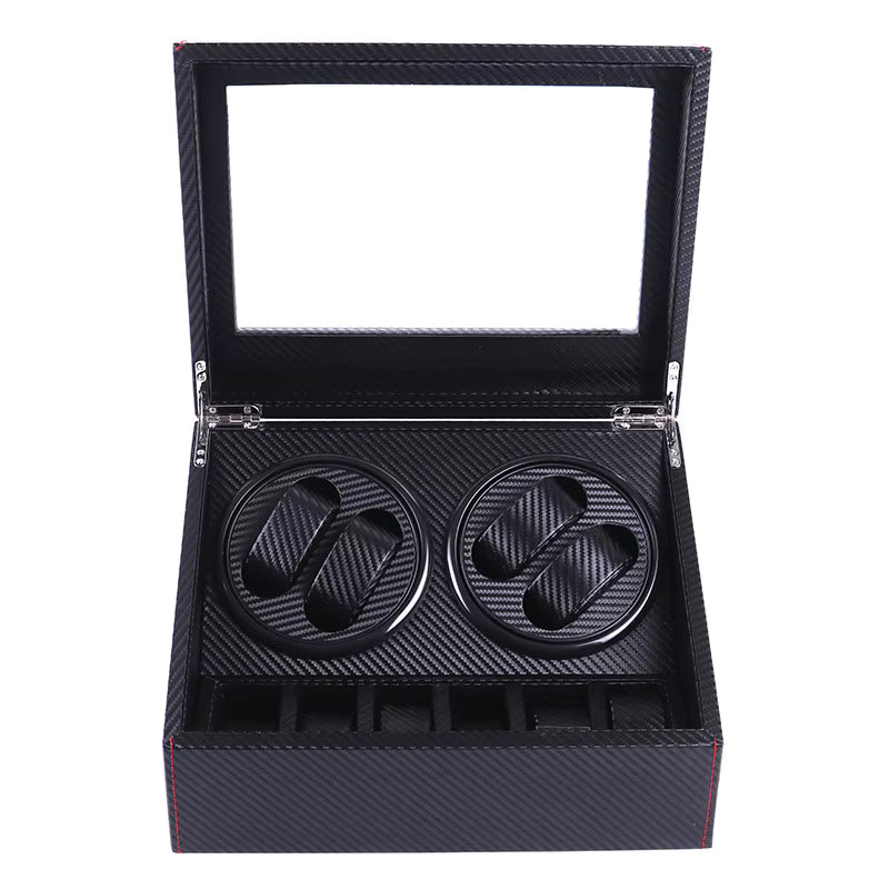 MACHER Carbon fiber 4pcs automatic watch winder box + 6pcs watch holder - Performance Driven Racing Timepieces - Richard mille, jacob&co homage Watches