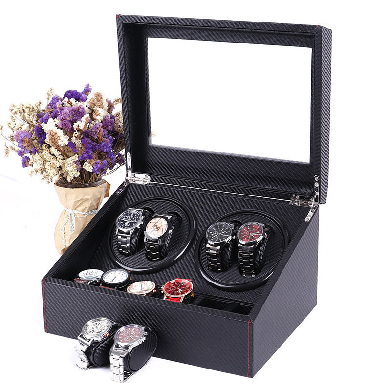MACHER Carbon fiber 4pcs automatic watch winder box + 6pcs watch holder - Performance Driven Racing Timepieces - Richard mille, jacob&co homage Watches